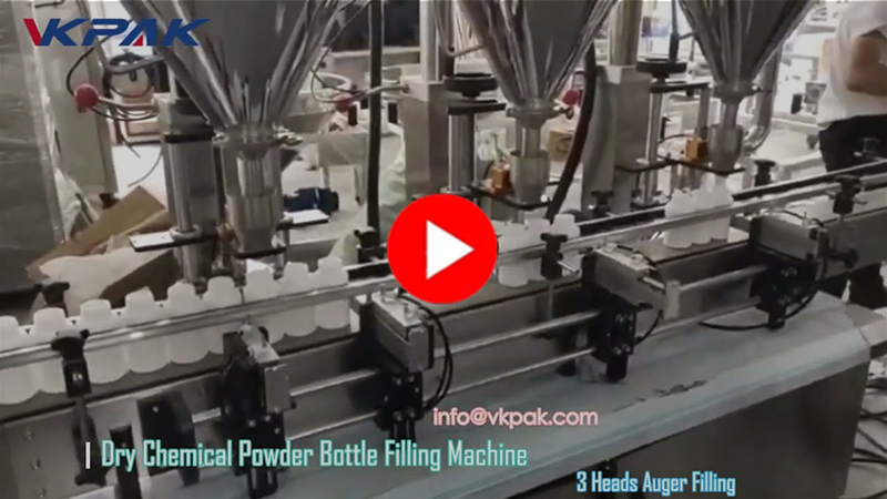 Automatyczna maszyna do napełniania butelek proszkiem z trzema głowicami
