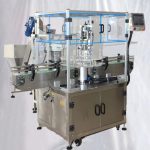 Obrotowy plastikowy sprzęt do zamykania butelek soku z podajnikiem podnośnikowym pokrywy